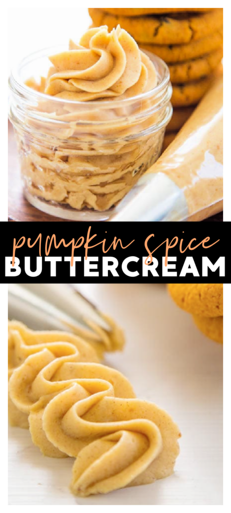 Pumpkin Spice Buttercream Frosting is the perfect way to decorate your favorite fall cookies, cakes, and cupcakes!