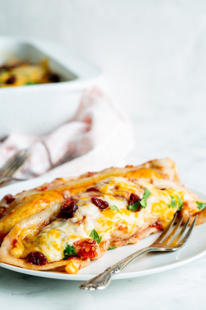 Enchiladas served on a plate