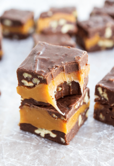 CARAMEL PECAN TURTLE FUDGE - traditionally known as Turtle Fudge it' one of my favorite sweet treats; it doesn't have to the holidays for me to enjoy this.