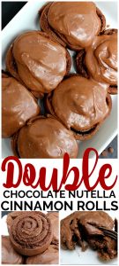 Double Chocolate Nutella Cinnamon Rolls pinterest image