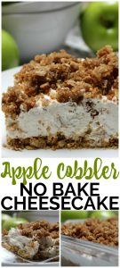 Apple Cobbler No Bake Cheesecake pinterest image