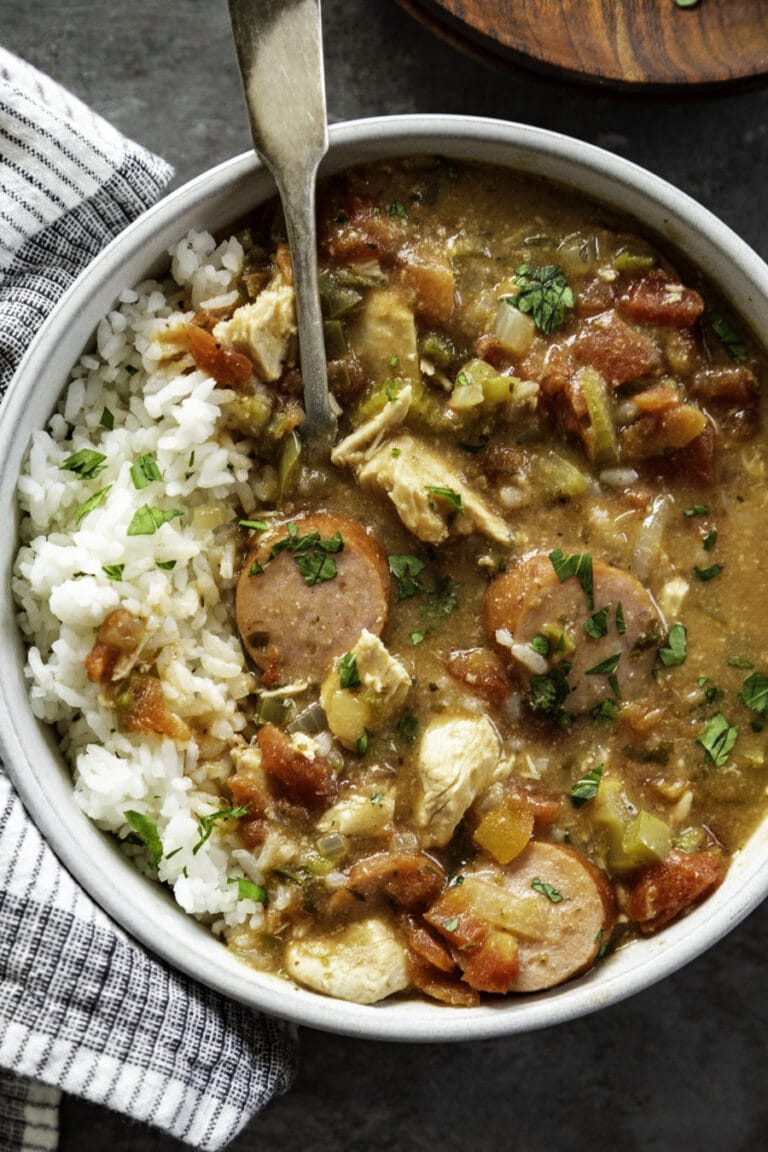 Slow Cooker Chicken and Sausage Gumbo