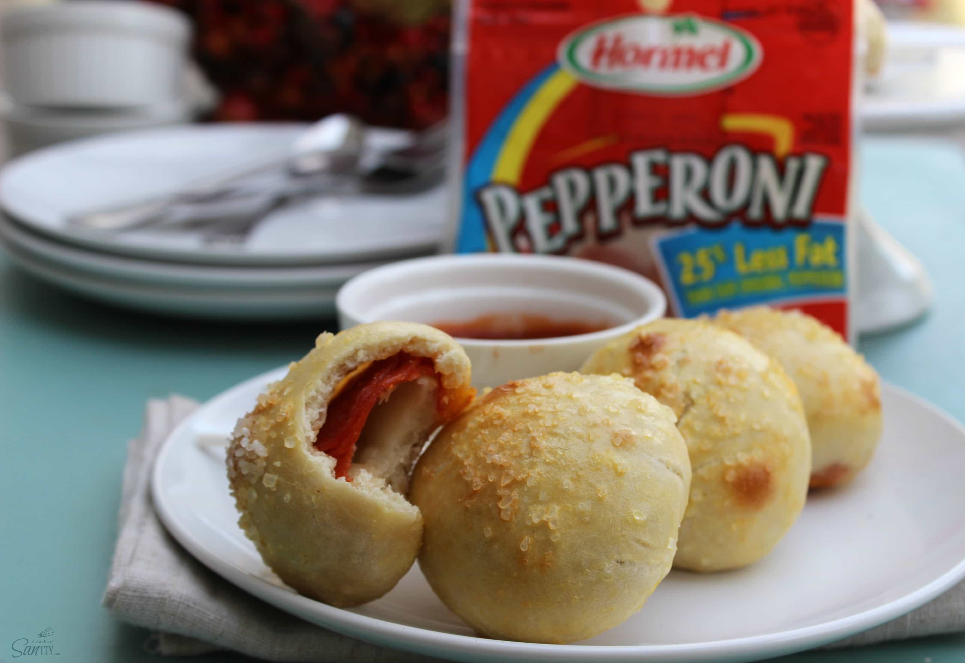 Hormel Pepperoni & Cheese Stuffed Pretzel Dippers horizontal Dash of