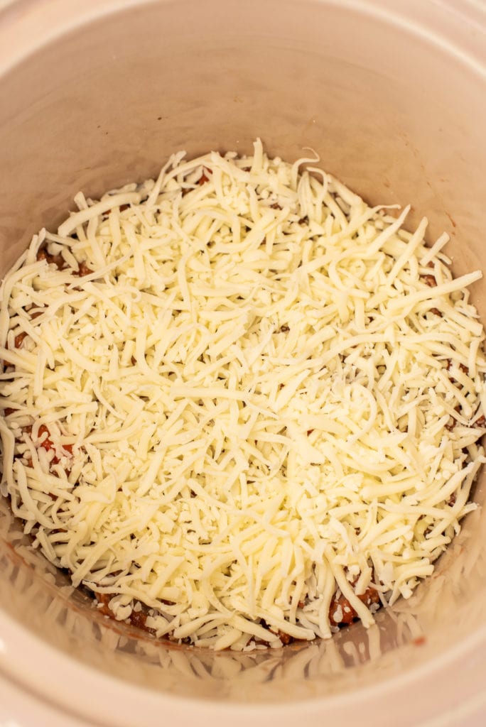 photo of the cheese in the slow cooker