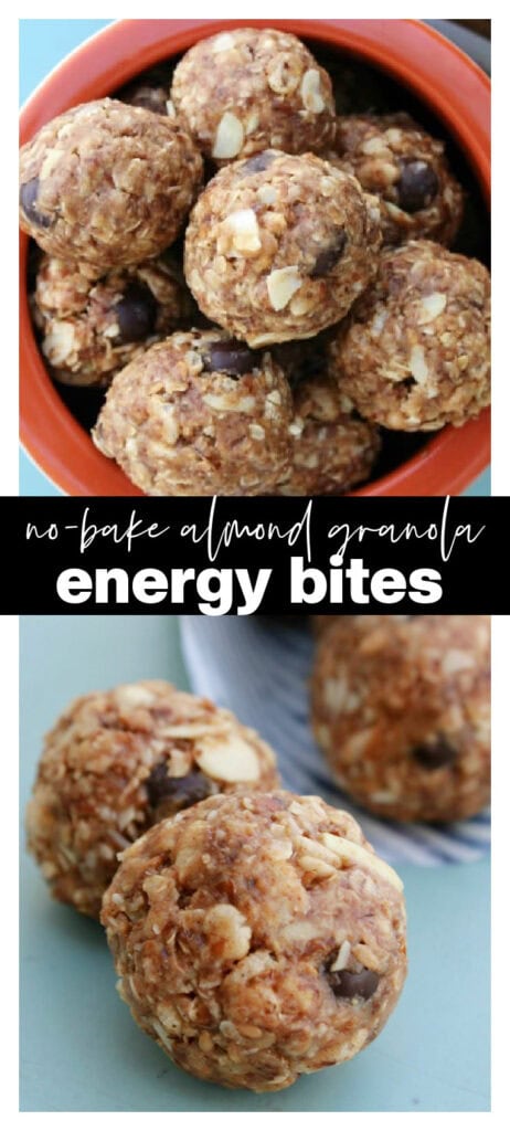 granola bites collage image with recipe title