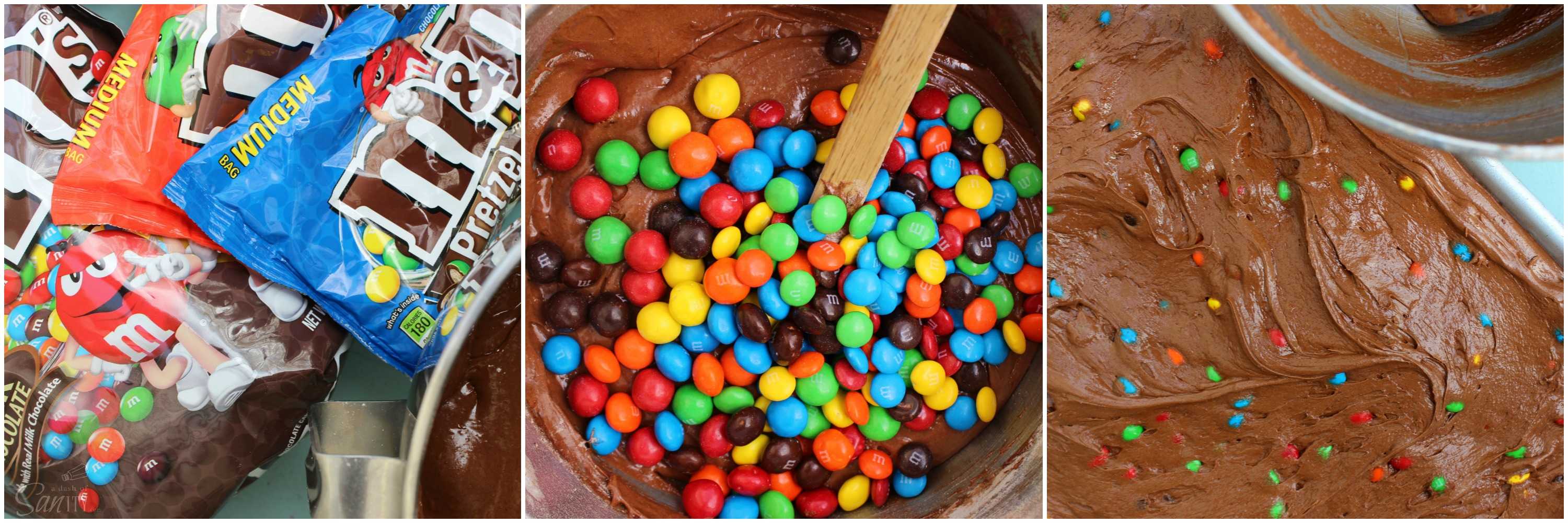 Millionaire Brownies are a double-chocolate brownie loaded with creamy peanut butter and pretzel M&M's®. You get all of your favorite snack treats in one.