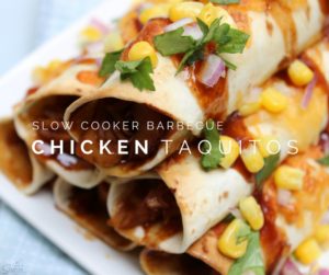 Slow Cooker Barbecue Chicken Taquitos