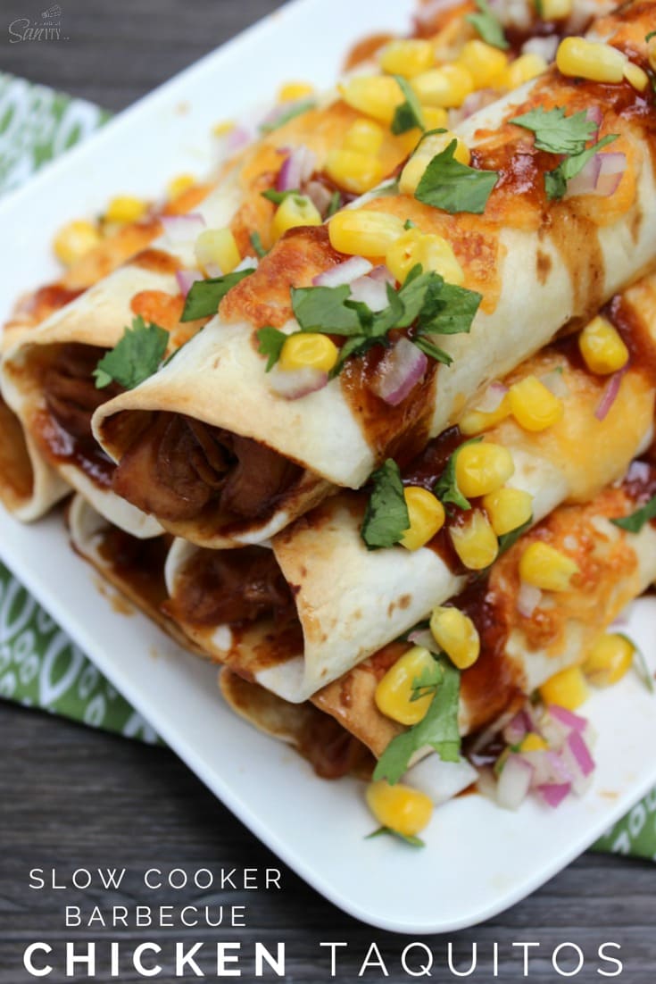 Slow Cooker Barbecue Chicken Taquitos