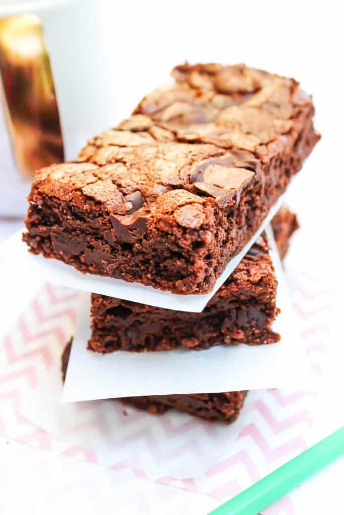 Copycat Starbucks Double Chocolate Brownies in a stack