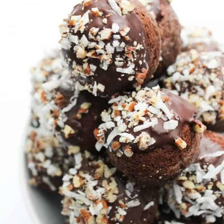 German Chocolate Cake Donut Holes Dash of Sanity