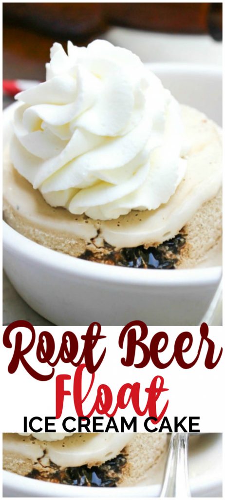 Root Beer Float Ice Cream Cake pinterest image