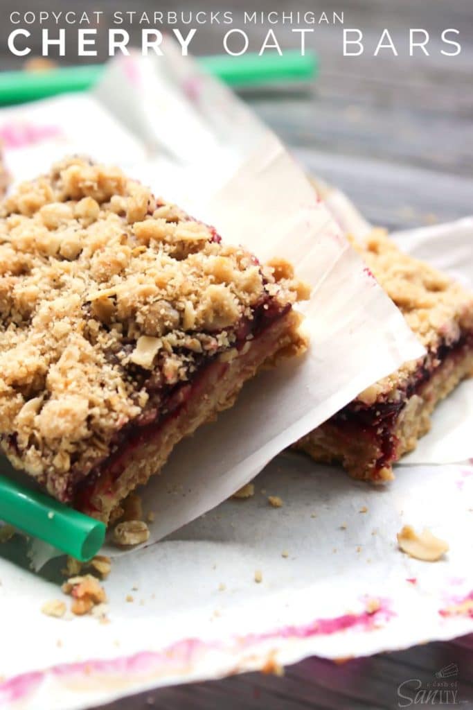 Cherry Oat Bars on parchment