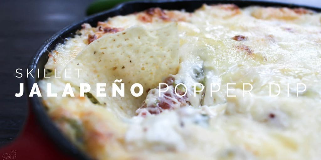 Skillet Jalapeño Popper Dip has all the flavor of a jalapeño popper but without the hassle. Served to you in a bacon filled, cheesy skillet of yumminess. 