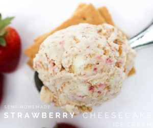 Semi-Homemade Strawberry Cheesecake Ice Cream