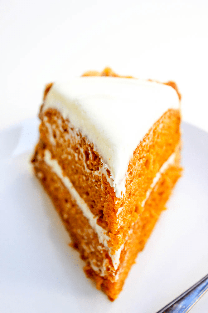 carrot cake slice with german chocolate cake frosting