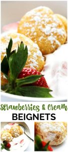 Strawberries & Cream Beignets pinterest image