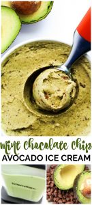 Mint Chocolate Chip Avocado Ice Cream pinterest image