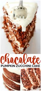 Chocolate Pumpkin Zucchini Cake pinterest image