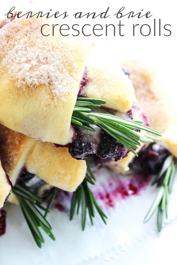 crescent rolls with cranberries blueberries and brie cheese, holiday appetizer