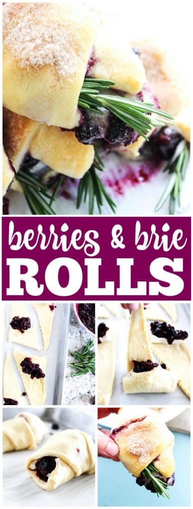 BERRIES & BRIE CRESCENT ROLLS, brie cheese with fresh berries and rosemeary