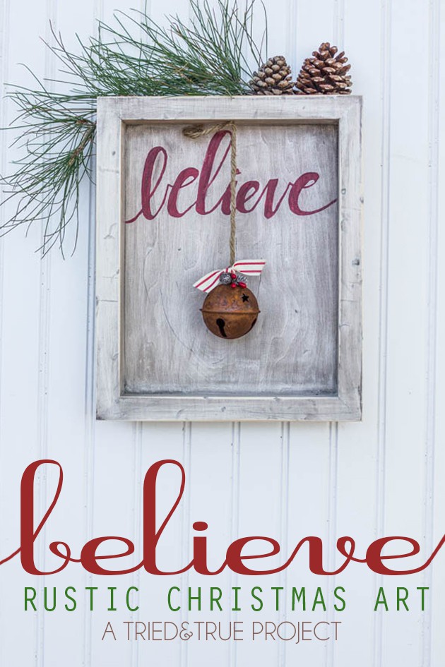 “BELIEVE” RUSTIC CHRISTMAS ART