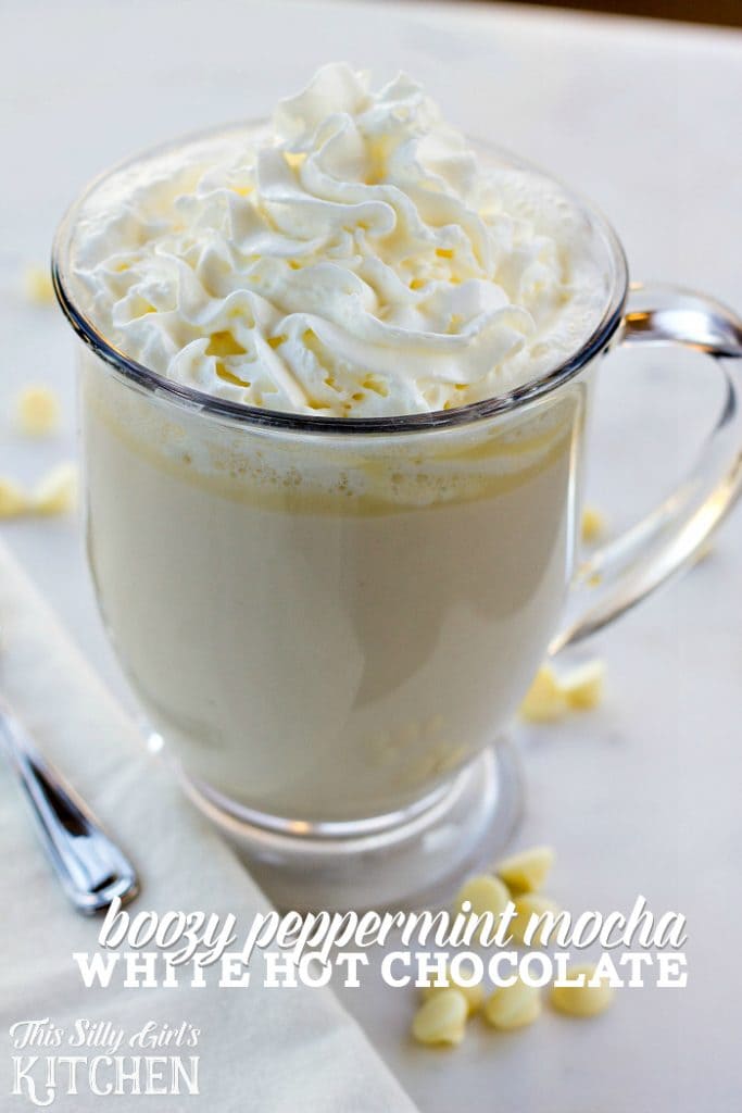 BOOZY PEPPERMINT MOCHA WHITE HOT CHOCOLATE