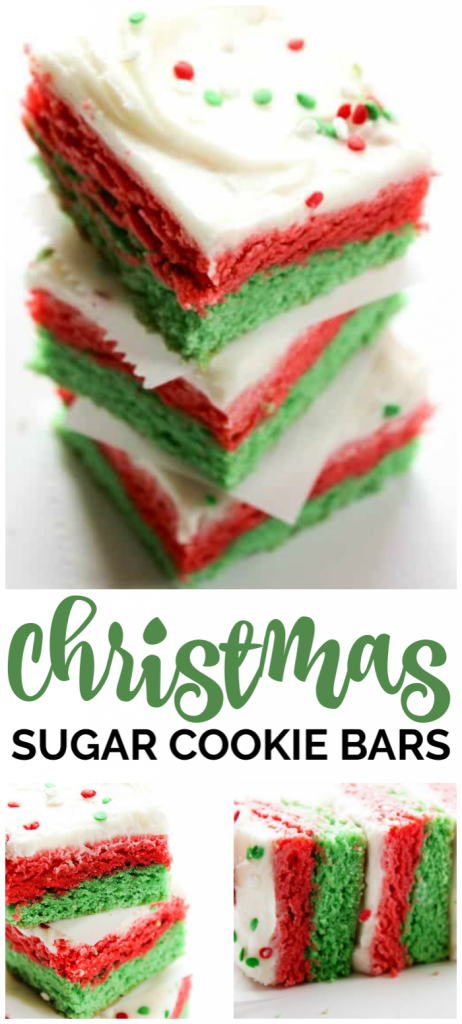 Christmas Sugar Cookie Bars pinterest image