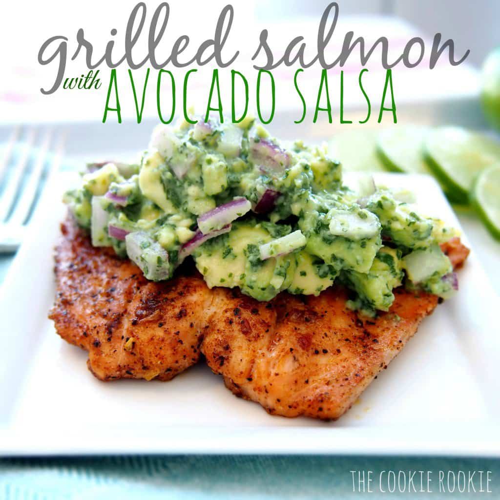 GRILLED SALMON WITH AVOCADO SALSA RECIPE.