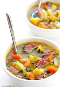 SLOW COOKER CORN BEEF AND CABBAGE SOUP