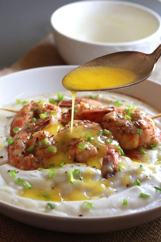 photo of garlic lime shrimp.