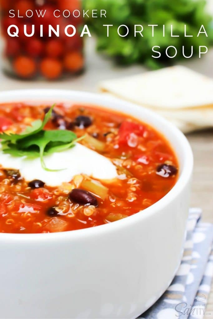 SLOW COOKER QUINOA TORTILLA SOUP