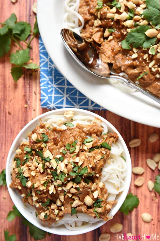 SLOW COOKER THAI CHICKEN WITH PEANUT SAUCE