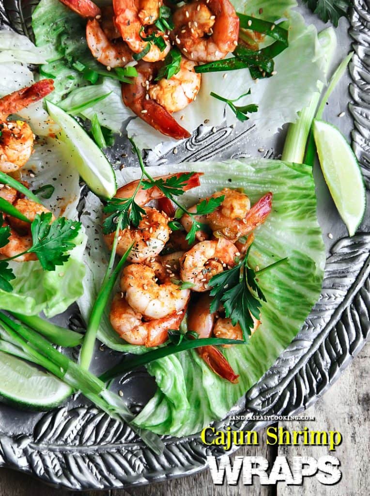 CAJUN SHRIMP LETTUCE WRAPS.