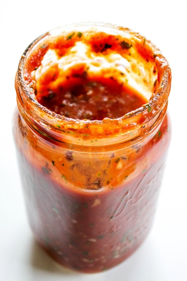 This Best Ever 5-Minute Salsa is an easy to make yet delicious salsa. It is perfect on tacos, or as a snack with your favorite chips.- Jar of salsa 
