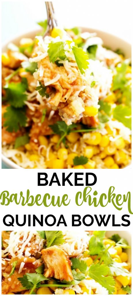 Baked Barbecue Chicken & Quinoa Bowls collage