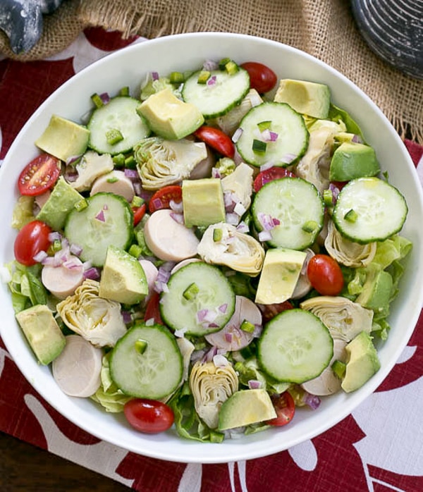 HEARTS OF PALM ARTICHOKE AVOCADO BUTTER LETTUCE SALAD