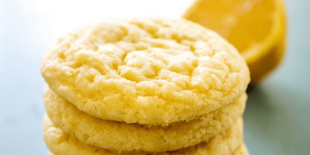 LEMON SUGAR COOKIES unfrosted in a stack