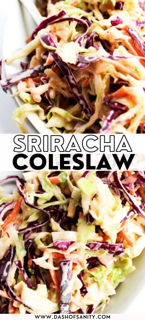 collage image Honey Sriracha Coleslaw