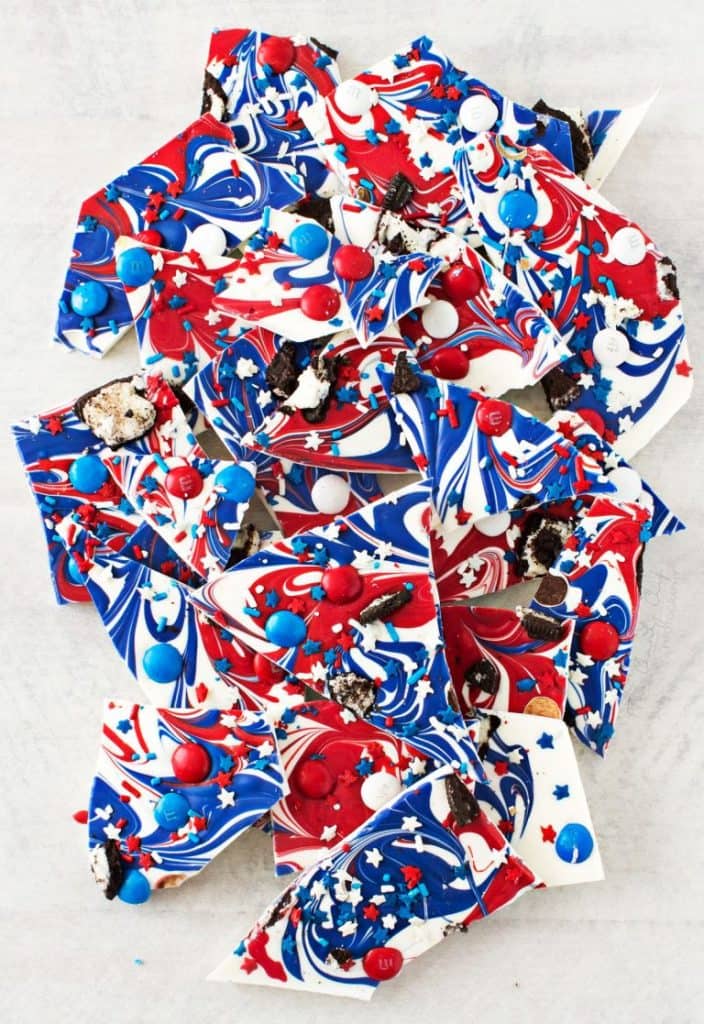 overhead photo of candy bark