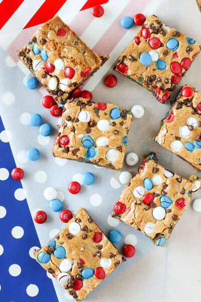 overhead photo of cookie bars