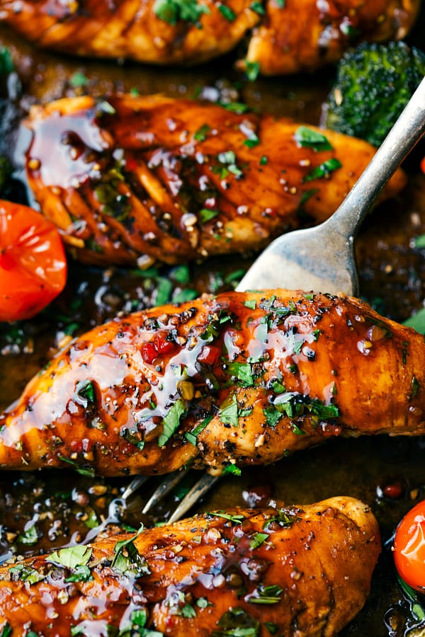 ONE PAN BALSAMIC CHICKEN & VEGETABLES