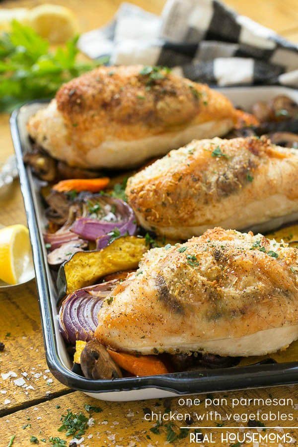 ONE PAN PARMESAN CHICKEN & VEGETABLES