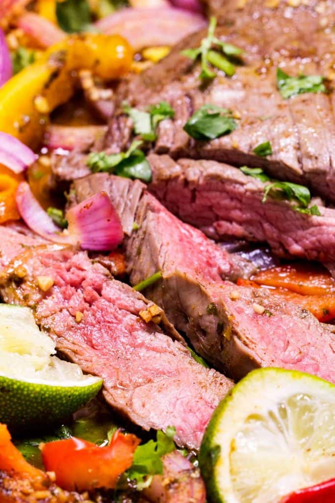 SHEET PAN FLANK STEAK FAJITAS