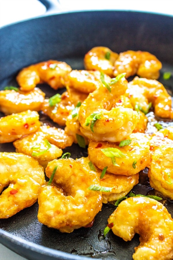 pan of firecracker shrimp