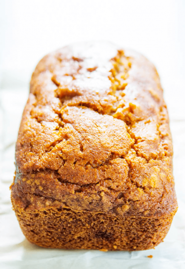 GLUTEN-FREE PUMPKIN BREAD - a quick bread that is deliciously spiced with nutmeg, cinnamon, & cloves. This fall treat is a family favorite.