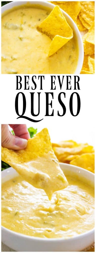 Two classics collide in this SLOW COOKER GREEN CHILE QUESO. Mild & cheesy, it's filled with green chiles & 4 kinds of cheese, it makes homegating delicious.