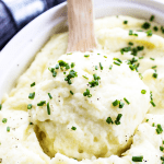 These BEST MASHED POTATOES are light and fluffy, while still rich and creamy; making these the perfect mashed potatoes for any meal or holiday.