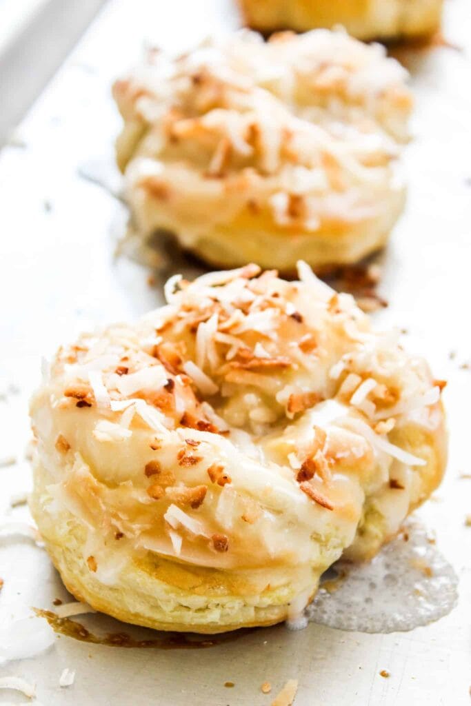 pastries on baking sheet