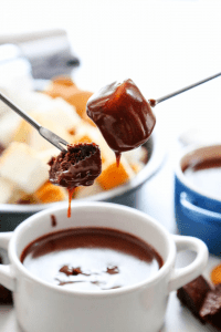 Rich, creamy and decadent this CHOCOLATE PEANUT BUTTER FONDUE recipe is so easy to make and insanely delicious to devour.