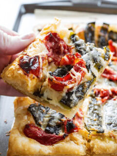 close up shot of chile cheese tart